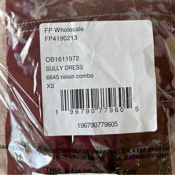 NEW Free People Sully Dress In Raisin Combo - Picture 8 of 12